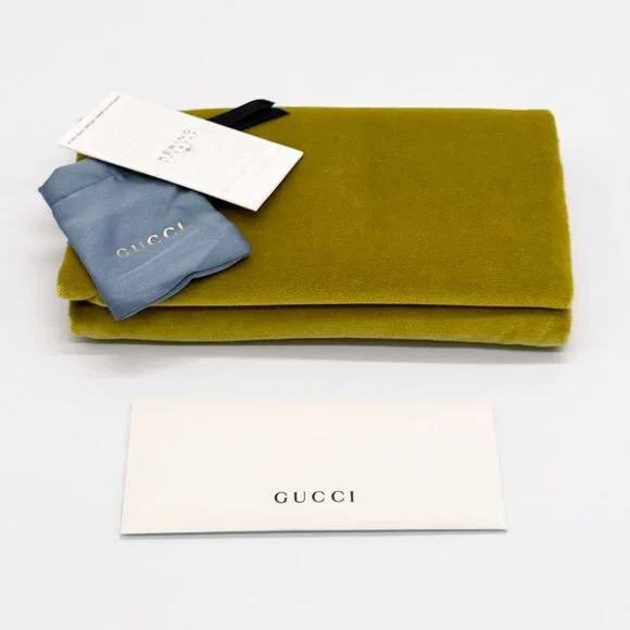 NEW GUCCI SUNGLASSES GG1087S 002 GOLD UNISEX EYEWEAR GUCCI WITH CHAIN - Picture 11 of 11